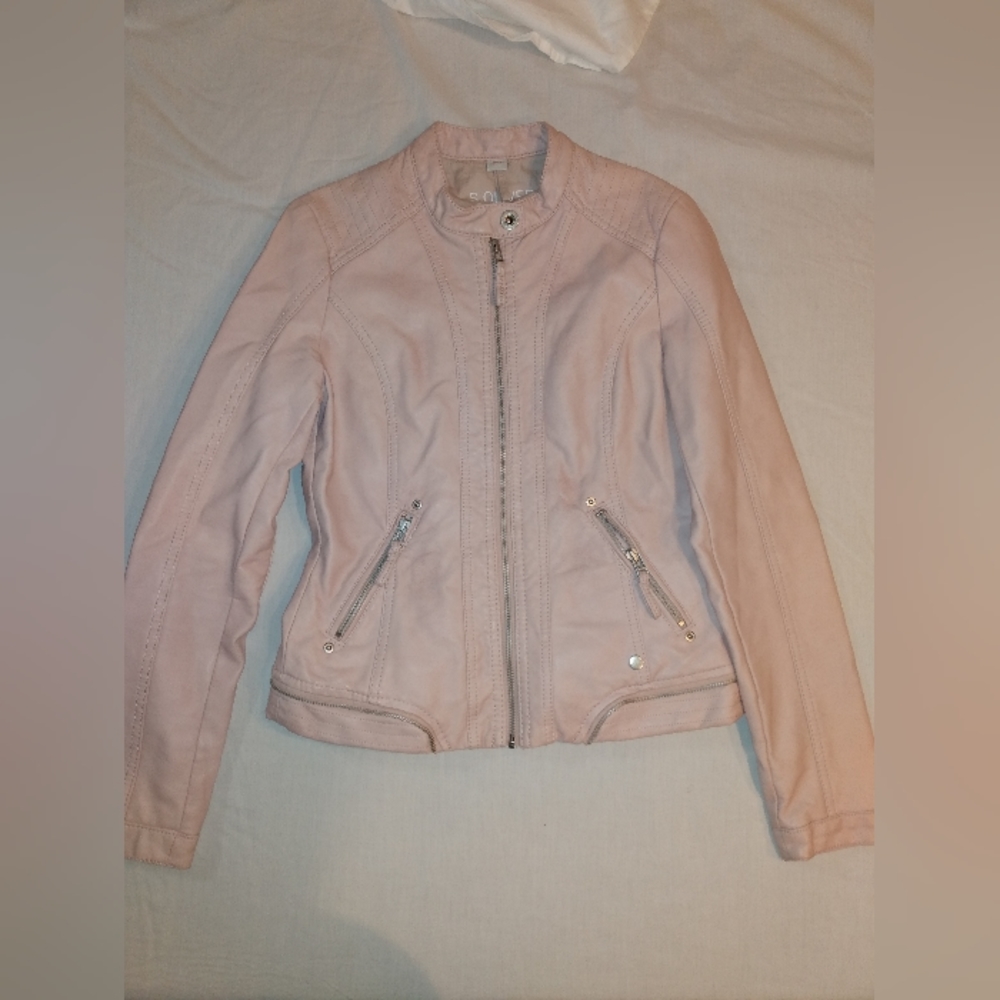 Pink Leather Coat size 34